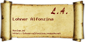 Lohner Alfonzina névjegykártya
